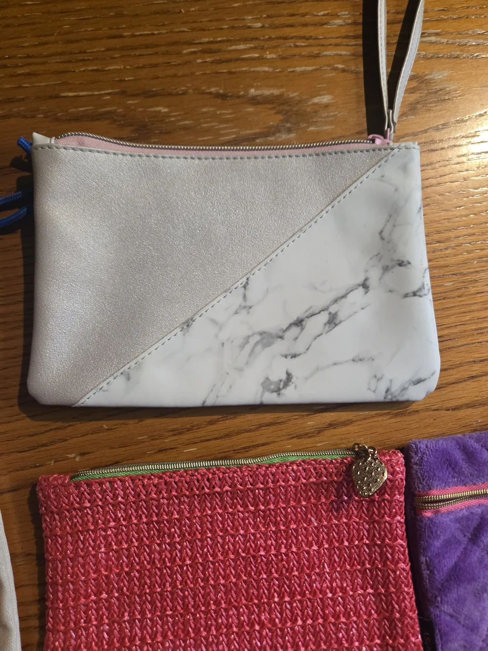 Assorted Makeup Cosmetics Pouches Lot - Pink, Purple, Orange, White